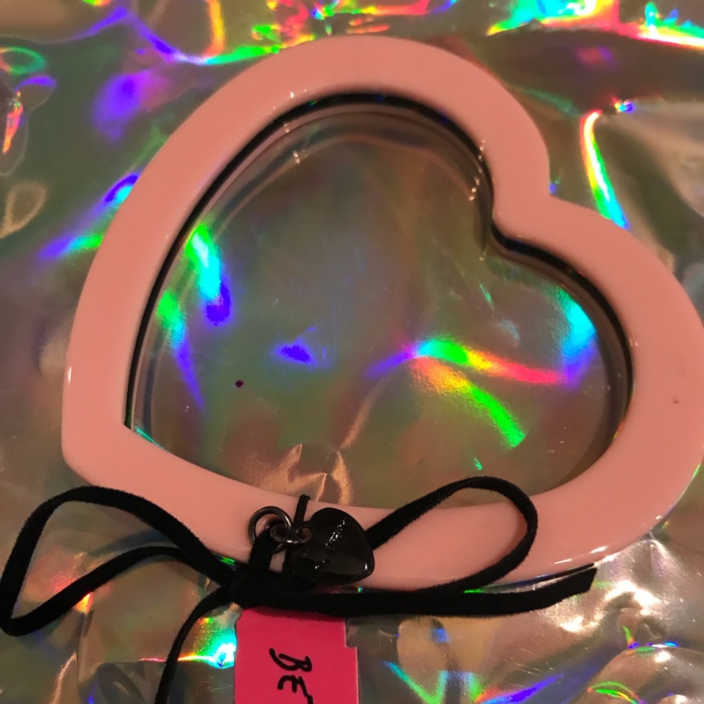Pink heart candy bracelet bangle Betsey Johnson